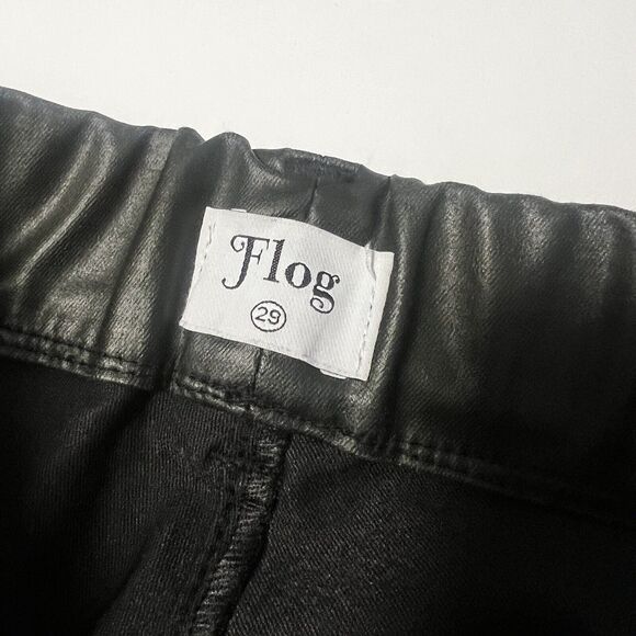 Bevy Flog Sz 29 Dafna Pants Faux Leather Coated Green - Picture 5 of 11